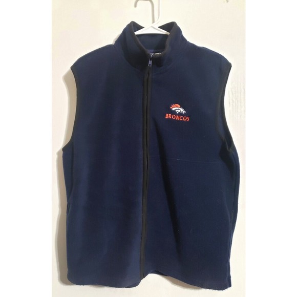 2000 The Edge Denver Broncos Vest Full Zip Up With 2 Mesh Pockets Size Medium - Picture 3 of 10